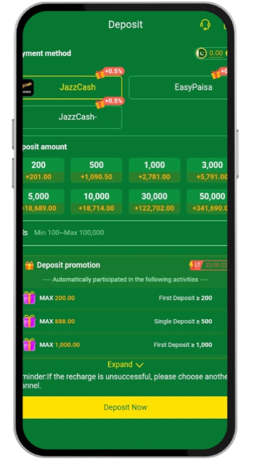 288Win game deposit screen.