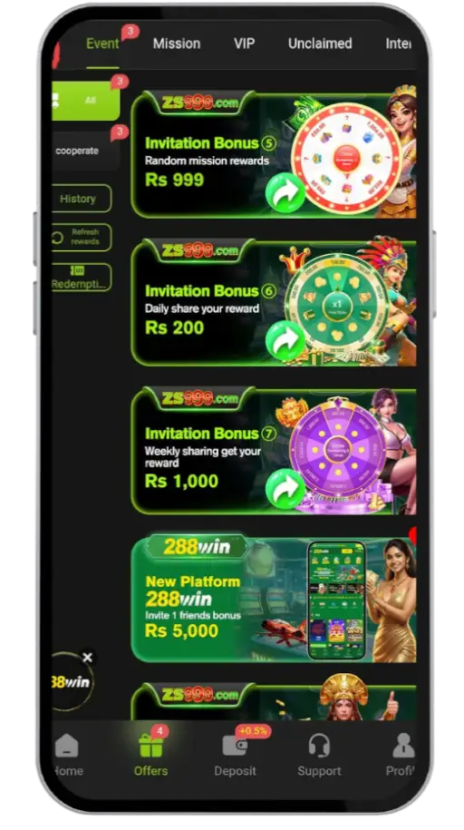 ZS999 game bonuses and rewards